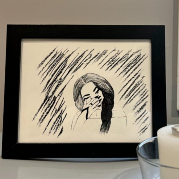 Freehand Sketch of Woman Crying - Picture 5 of 6